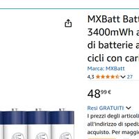 Caricabatterie e 8 Batterie Litio AA - NUOVO