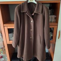 Cappotto donna marrone in lana e cashmere tagli 50