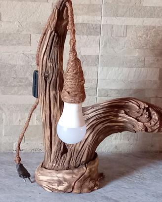 Lotti Lampade Design Industriale in Legno e Ferro