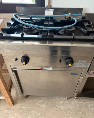 Fornellone a due fuochi con mobile acciaio inox