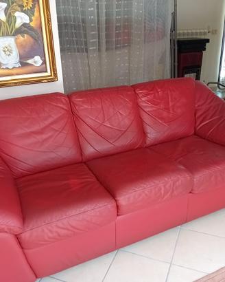 Divano Letto pelle pura seminuovo