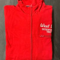 Felpa da uomo rossa a maniche lunghe con cerniera