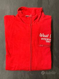 Felpa da uomo rossa a maniche lunghe con cerniera