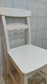 5 sedie legno bianco da restaurare