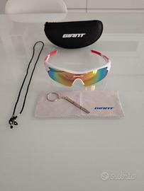 Occhiali Sportivi Giant Bianco/Rosso (Nuovi)