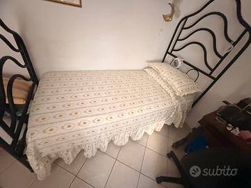 LETTO FERRO BATTUTO + rete e materasso