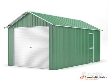 Prefabbricato box cantiere serranda 360x610 verde