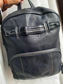 zaino in pelle Fedon, blu navy