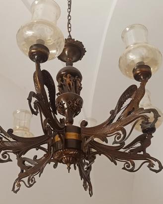 Lampadario in bronzo/ottone
