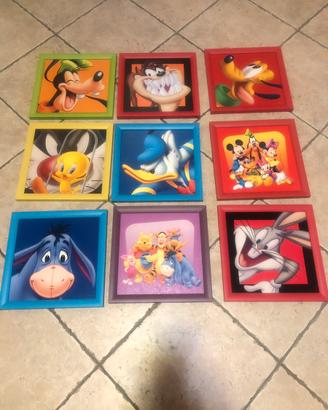 Set di 9 Quadri Disney per Cameretta
