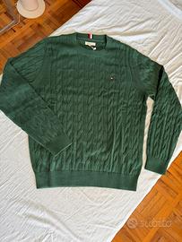 maglione tommy hilfiger verde taglia M