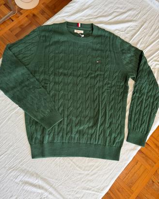 maglione tommy hilfiger verde taglia M