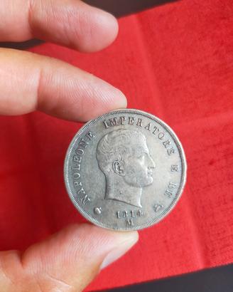 5 lire Napoleone 1814 M