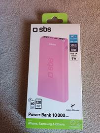 Power Bank portatile da 10.000 mAh di colore rosa