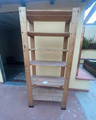 Scaffale/libreria in legno 6 ripiani