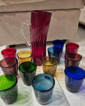 servizio bicchieri da acqua  vetro murano