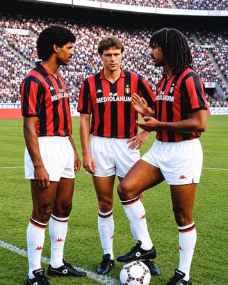 fotografia il trio olandese del Milan 