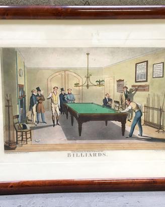 Collezione 9 stampe antiche tema biliardo