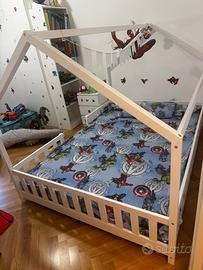 Letto casetta 140x200 + materasso Emma (NUOVI)