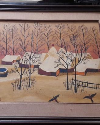 Quadro dipinto naif a firma a. vitelli