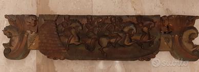 Chiave di carretto siciliano antica in legno