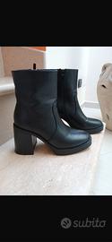Scarpe donna nere n 38 - Tacco comodo in pelle