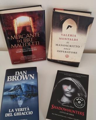 N. 4 libri genere thriller, storico, urba-fantasy 