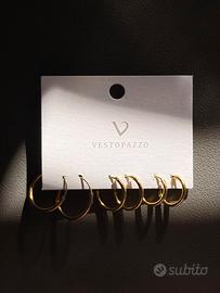 Tris di orecchini ottone