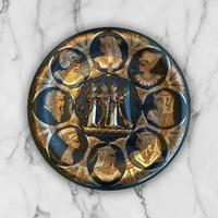 Piatto Decorativo Egizio in Metallo Smaltato