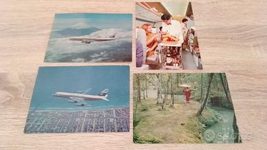 Cartoline vintage Japan Air Lines, Alitalia, TWA 