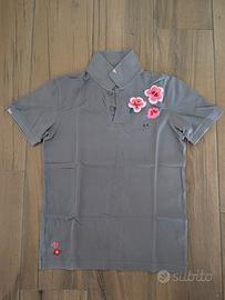 Polo Sun68 con fiori ricamati