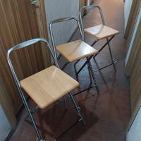 Sgabelli 3 alti legno alluminio pieghevoli Fiam