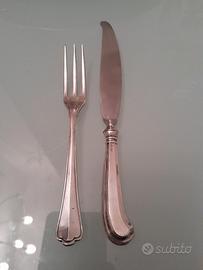 forchetta e coltello frutta argento antico 800