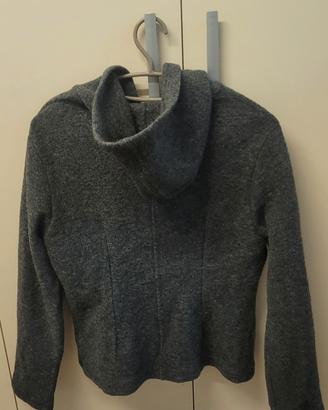 cappotto con cappuccio in lana cotta