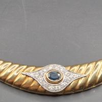 COLLIER IN ORO CON  ZAFFIRO E BRILLANTI