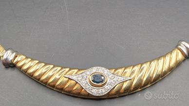 COLLIER IN ORO CON  ZAFFIRO E BRILLANTI