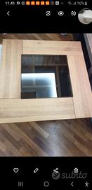 Tavolino divano in legno e vetro