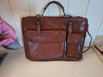 borsa da ufficio vintage in pelle