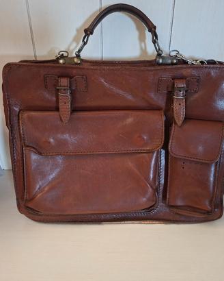 borsa da ufficio vintage in pelle