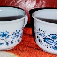 2 Tazze Vintage Nutella in Vetro Arcopal,Fiori Blu