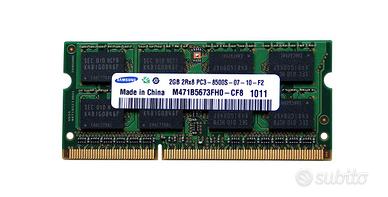 4 Sodimm ddr3 8500s da 2gb cad.