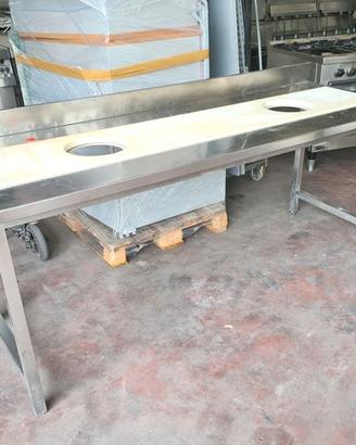 tavolo inox con piano in teflon removibile usato