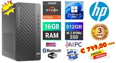 HP RYZEN 7 8700G 16GB RAM DDR5 512SSD W11 PRO