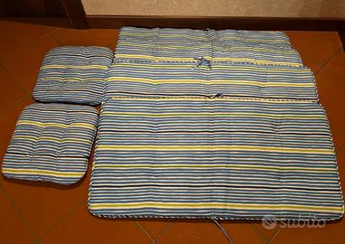 Cuscini per sedie da giardino a righe colorate