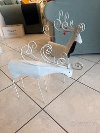 Coppia Alci / Renne Metallo Shabby Chic