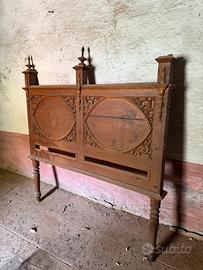 Antiche Testiere letto fine ‘800 legno intagliato