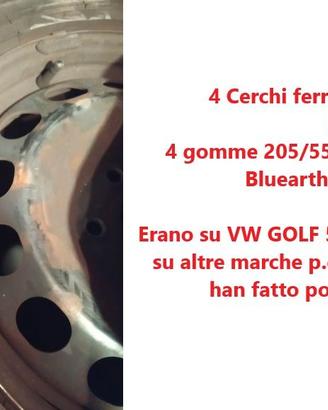 4 gomme 205/55 R16 + 4 Cerchi R16 5 fori YOKOHAMA