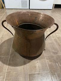 Grande caldaia in rame battuto d’epoca – fine ’800