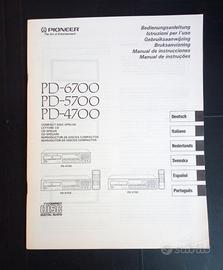 Manuale istruzioni + garanzia CD Pioneer vintage