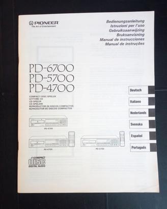 Manuale istruzioni + garanzia CD Pioneer vintage
